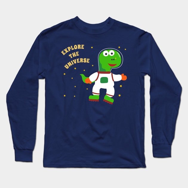 Cute dinosaur astronaut. Long Sleeve T-Shirt by KIDS APPAREL